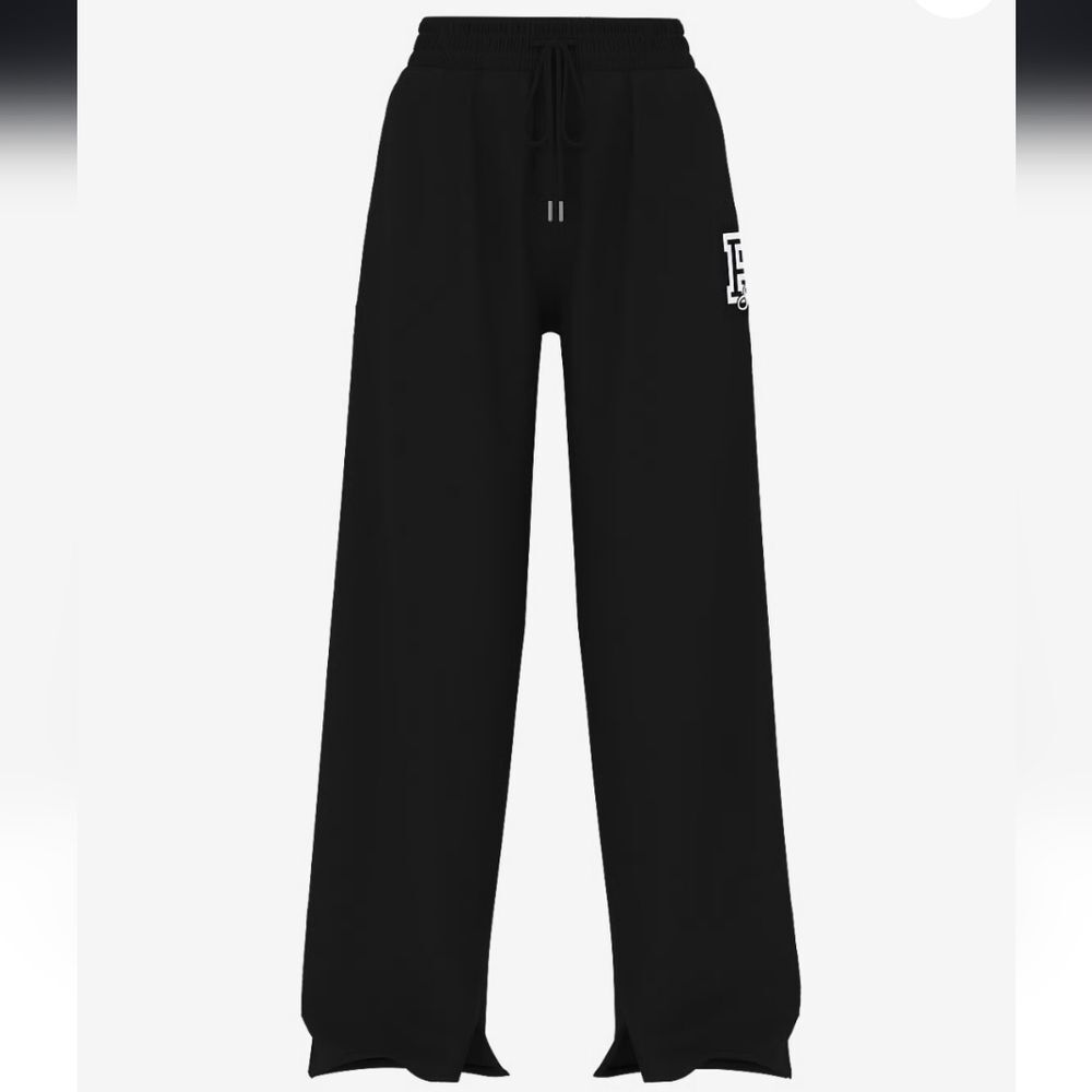 3324 NWT PINK Campus Fleece Wide-Leg Split-Hem Sweatpants Sz XS Inseam 30"